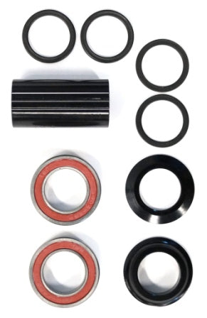 BOTTOM BRACKET SET - For 22mm, Spanish Type, Does NOT Include Spindle, With Sealed Bearings, Set of 8 Pieces, BLACK