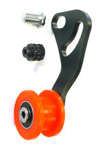 CHAIN TENSIONER - Single Speed, Alloy, BLACK/RED (Works with nutted & Q/R axles)