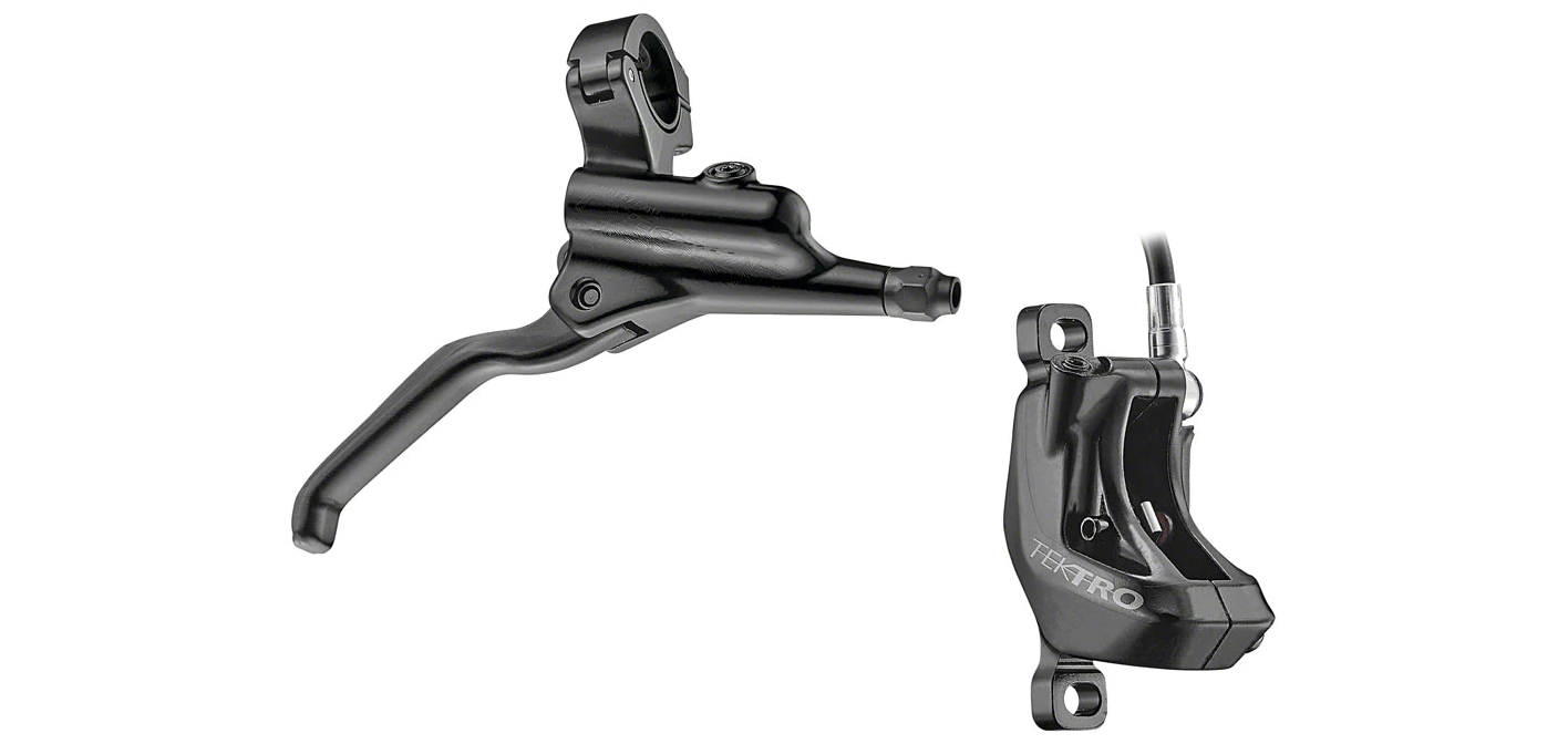 HYDRAULIC FRONT DISC BRAKE KIT - TEKTRO HD-M750 4 Piston, (2.3mm Rotor NOT included) forged alloy caliper, alloy master/lever, external reach adjustment, 1900mm hose, Black