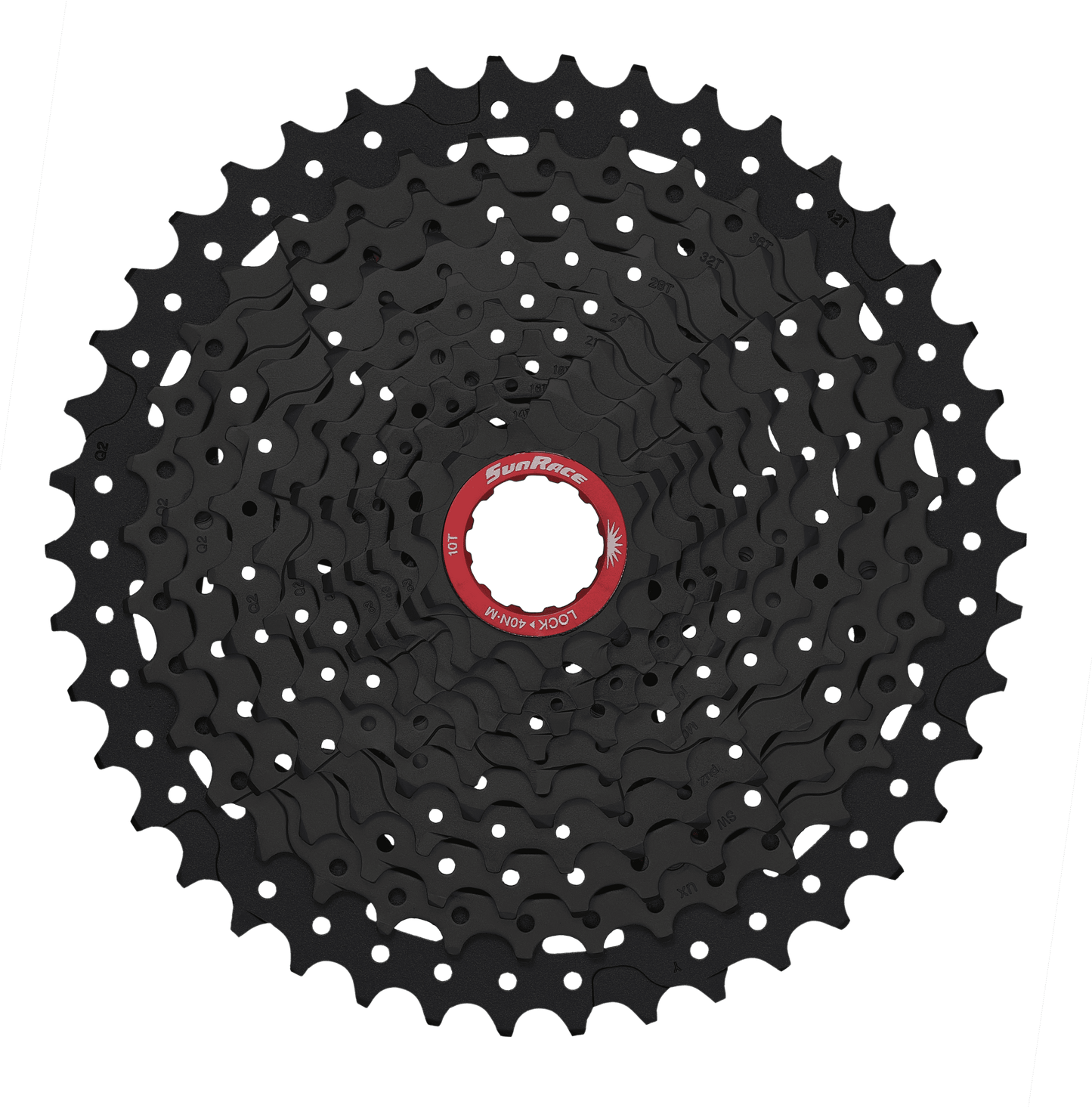 CASSETTE - 11 Speed,  XD Type,  10-42T, black chrome. Quality SUNRACE product