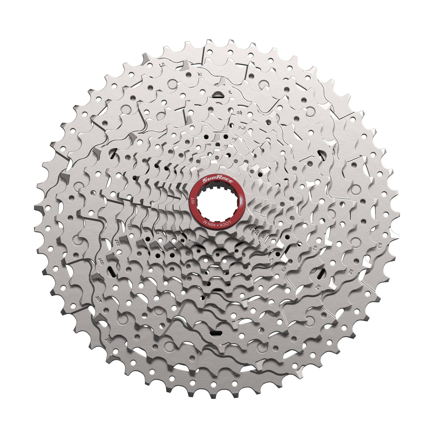 CASSETTE - 12 Speed Cassette, 10-51T, for Micro spline ONLY, metallic silver, Quality Sunrace cassette