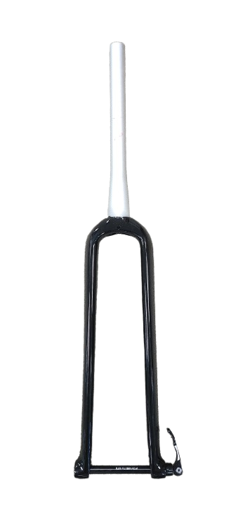 FORK - 700C, Threadless, ALLOY 1.1/8"-1.5 tapered stem, flat mount, 12 x 100mm,  BLACK (W/Mudguard mount) (Axle to Crown 420mm)