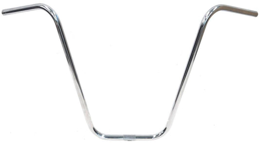 HANDLEBAR  22.2mm, 66cm Wide, 381mm Rise, Hi-Rise, Steel CP  SILVER (also available item #2604 22.2 - 25.4 sleeve)