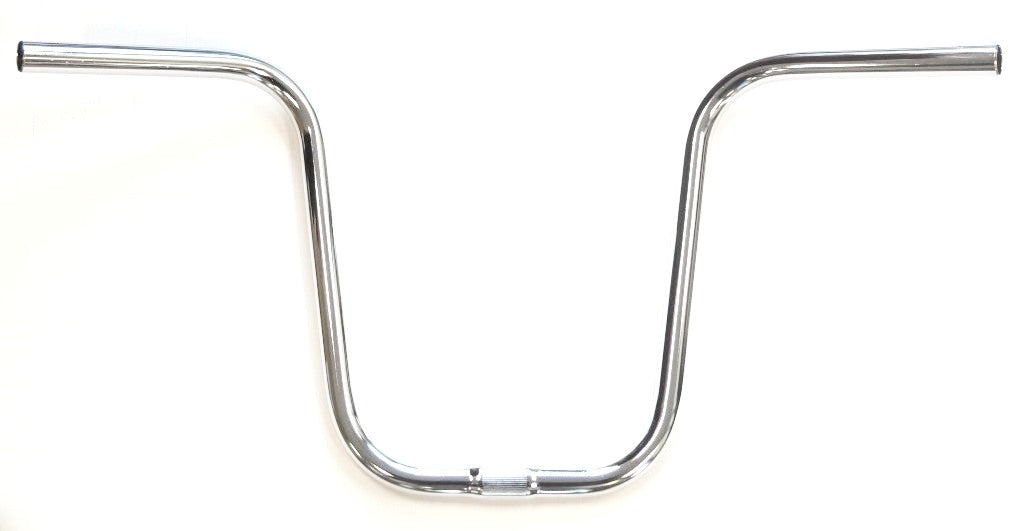 HANDLEBAR  25.4mm, 66cm Wide, 300mm Rise, 110mm Sweep, Hi-Rise, Steel CP  SILVER