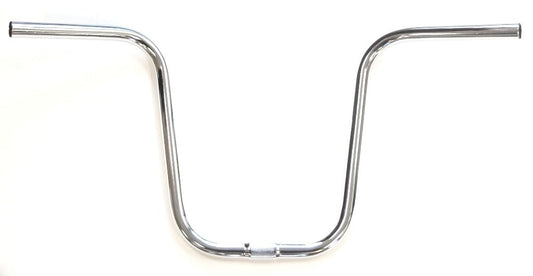 HANDLEBAR  25.4mm, 66cm Wide, 300mm Rise, 110mm Sweep, Hi-Rise, Steel CP  SILVER