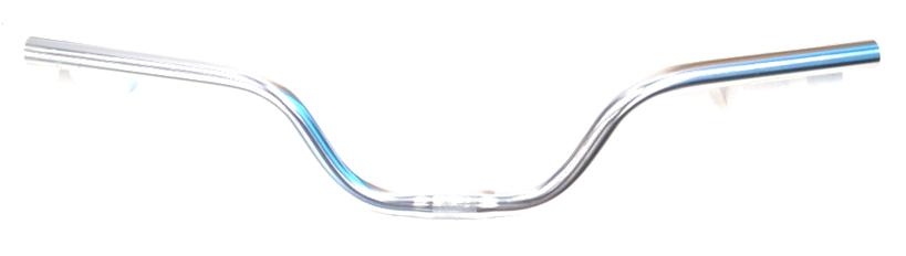 HANDLEBAR  25.4mm, 62cm Wide, 100mm Rise, Alloy  SILVER