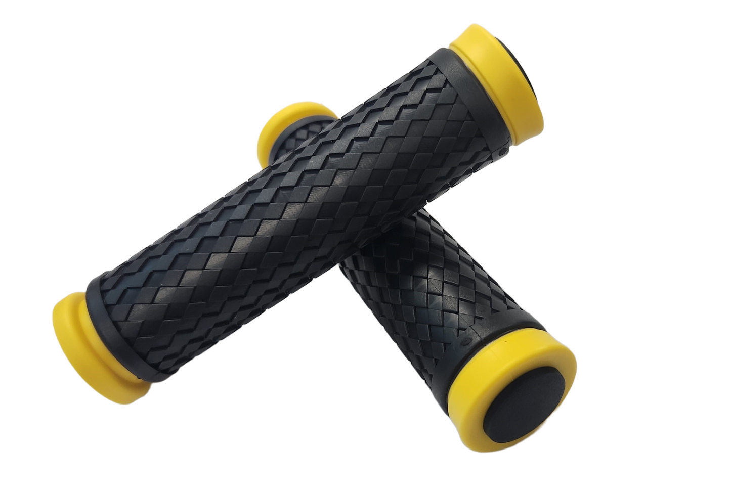 Grips,  130mm w/plugs YELLOW highlights