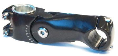 Ahead stem , ADJUSTABLE, ext 110mm, dia 28.6 with shim for dia 25.4 dia, 25.4 BB, BLACK