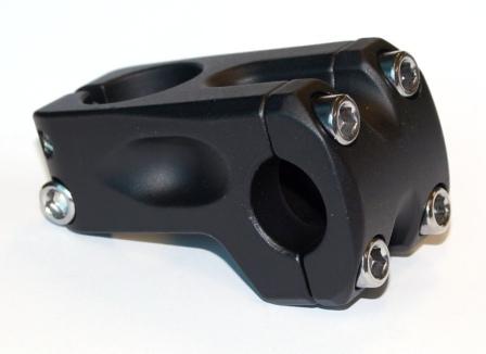 Ahead Stem for BMX  -  50mm Ext, 0 Degree, 28.6mm Dia., 22.2mm BB, Black