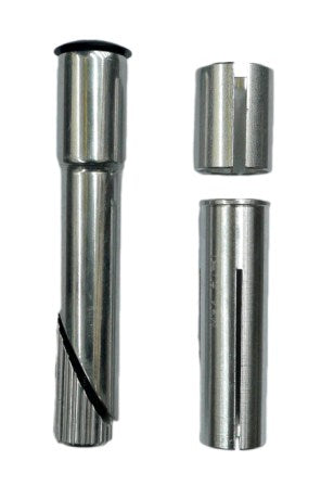 Converter/Adaptor for Quill to Ahead Stem, with Shims fits - Quill 22.2 & 25.4/Stem 1" & 1/18" Silver