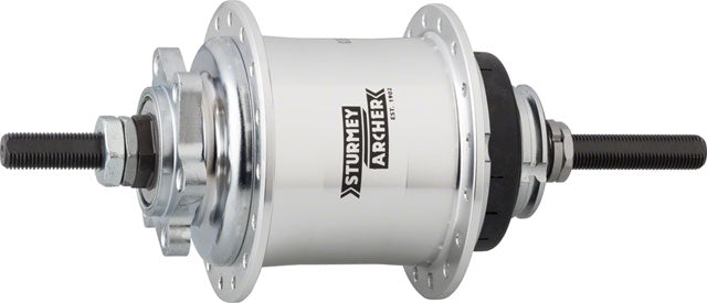 Sturmey Archer 3sp hub, Disc, RS-RK3 , 36Hole , Polished Silver . 135mm (Includes Twist Grip shifter & kit)