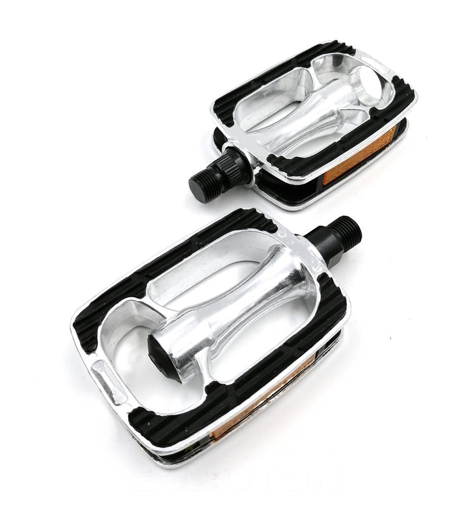 PEDALS  1/2" City/Comfort, Alloy, SILVER/BLACK