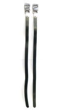 Straps forToe clip, single leather straps, Pair, Black (Sold in Pairs) L: 430mm