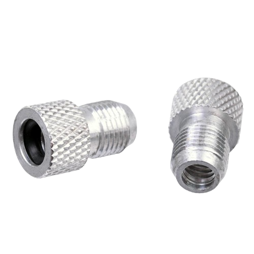SILVER ALLOY VALVE ADAPTOR  F/V to A/V, 14mm Long  (Bag of 2)