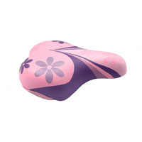 SADDLE  Junior, 180mm x 145mm, with Clamp, PINK/PURPLE