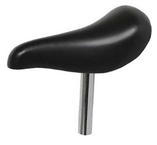 SADDLE (Black) WITH 22.2mm SEAT CHROME POST  fits 12" bikes (Post length 120mm)