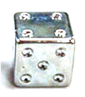 VALVE CAP DICE SILVER 15mm , CB-291