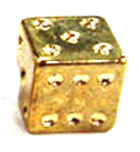 VALVE CAP DICE GOLDEN 15mm CB-2911