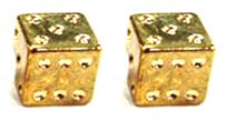 Valve Cap GOLD Dice A/V,  2pc/PB