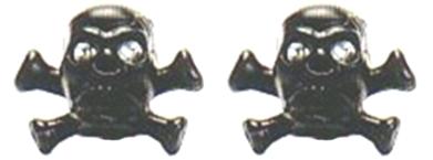 Valve Cap BLACK Skull, 2 pce