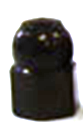 VALVE CAP, NUT type, BLACK, for A/V - schrader thread