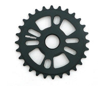 CHAIN RING - Defiant, 24mm Hole with Two Adaptors to Create 19mm or 22mm Hole, 28T, BLACK