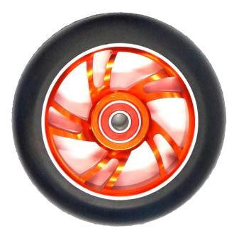 Scooter Wheel, Alloy, 110mm incl abec-9 bearing, ORANGE core, Sensational NEW DISPLAYpackaging !
