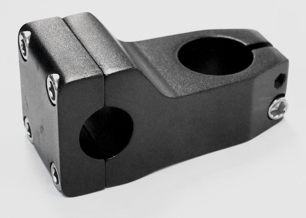 Ahead Stem for BMX  -  55mm Ext, 0 Degree, 28.6mm Dia., 22.2mm BB, Black