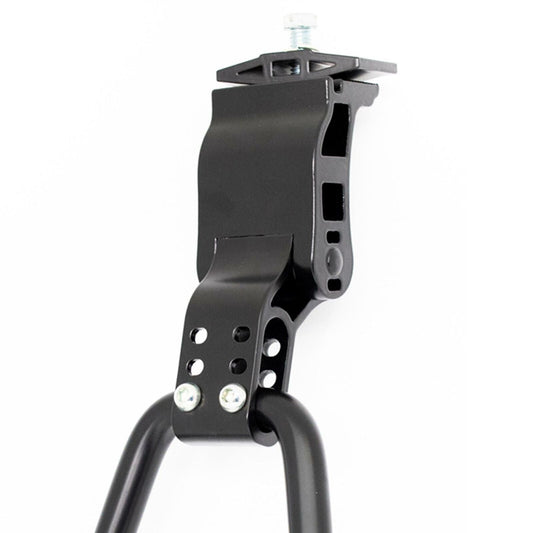 KICKSTAND 24-28 Adjustable, Centre Mount, Alloy BLACK, Double Leg - (Width of Stand Legs 215mm)