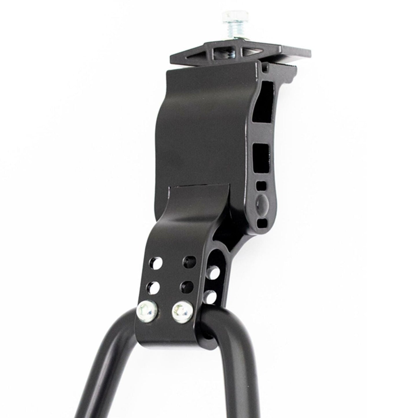 KICKSTAND  24-28 Adjustable, Centre Mount, Alloy BLACK, Double Leg - (Width of Stand Legs 215mm)