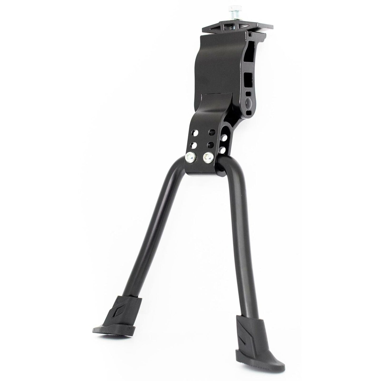 KICKSTAND  24-28 Adjustable, Centre Mount, Alloy BLACK, Double Leg - (Width of Stand Legs 215mm)