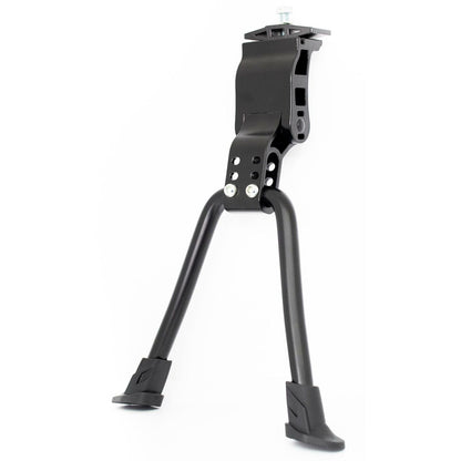 KICKSTAND  24-28 Adjustable, Centre Mount, Alloy BLACK, Double Leg - (Width of Stand Legs 215mm)