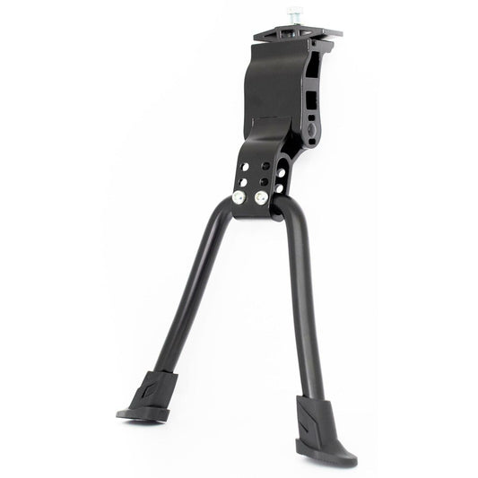 KICKSTAND  24-28 Adjustable, Centre Mount, Alloy BLACK, Double Leg - (Width of Stand Legs 215mm)