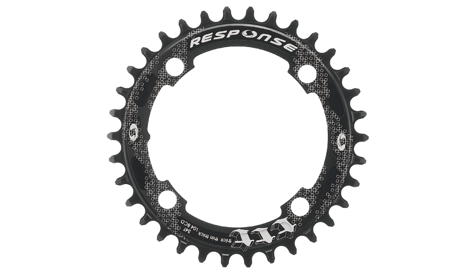 CHAIN RING N/W 30T x 104 BCD, For 10/11/12 Speed, Alloy, BLACK (Narrow Wide) (Threaded bolt hole)