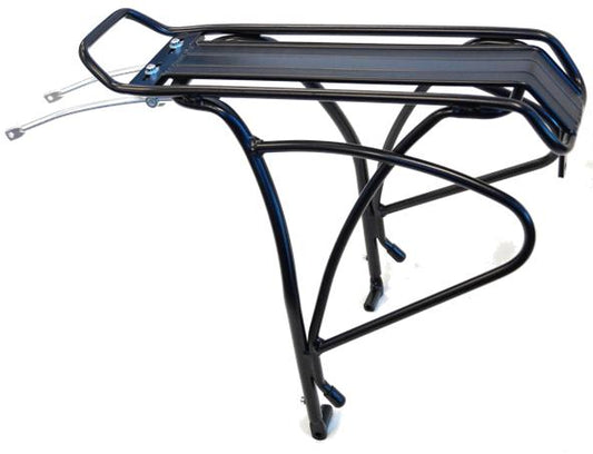 CARRIER - Rear Pannier Rack, Heavy Duty For 26"/650B Disc Brake Bikes, 10mm Adjustable Stay Lenth, Fittings Supplied, Alloy, BLACK
