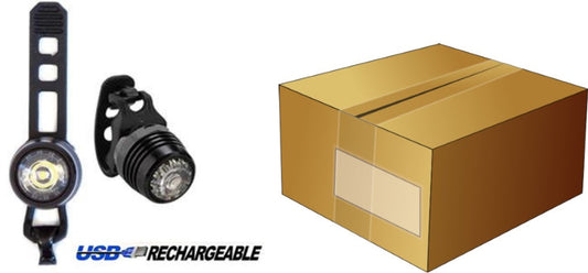 LIGHT - Front USB Light, 3 Function, Lithium USB-Rechargeable, Six20 packaging, Alloy, BLACK, BOX qty 25