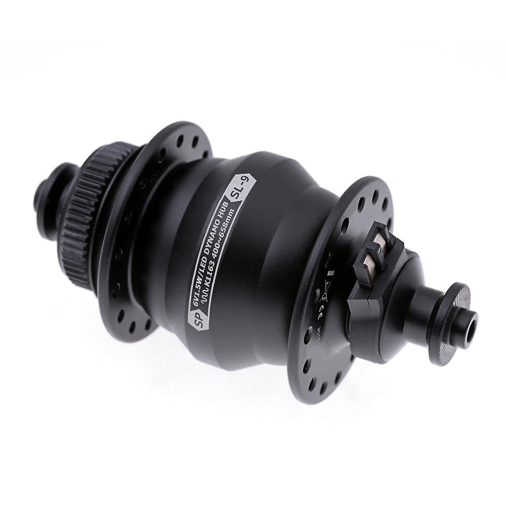 DYNAMO FRONT HUB  Shutter Precision, SL-9. 6V 3W Output, 32H, CENTERLOCK Disc, Standard QR,  BLACK