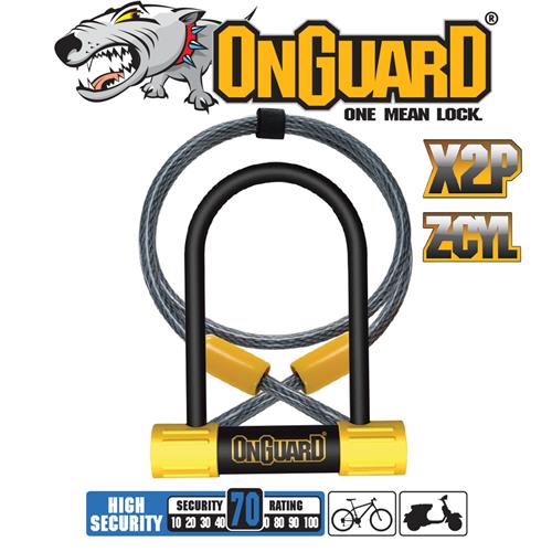 Bulldog Series - Mini DT Keyed - Shackle 9cm x 14cm D 13mm Cable 120cm x 10mm (ONGUARD 8015)