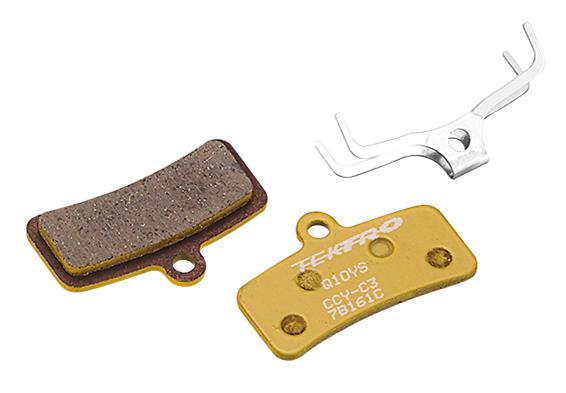 DISC BRAKE PADS -for 4 piston caliper w/return spring, Semi Mettallic yellow for HDM745/HDM735/HDE725/HDE720, Q10YS and Shimano 4 piston, genuine TEKTRO part