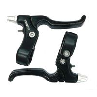 BRAKE LEVERS - PAIR,  Caliper Brake, 2 Finger Type, Alloy, BLACK