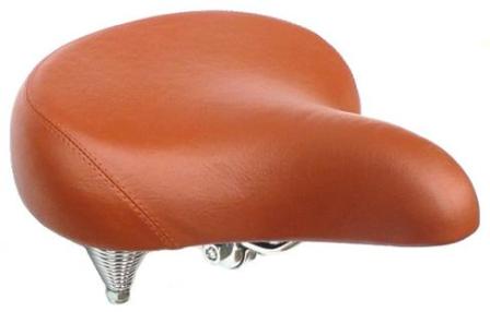 SADDLE, CRUISER,  BROWN W/CP  SPRINGS (now with Hang sell tie-card), 255 x 270mmL