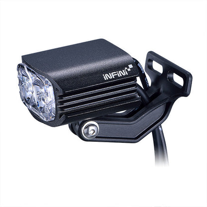 FRONT LIGHT FOR E-BIKE - 500 Lumens, 8 Watt, 12-36V, w/HB12 stem mount w/1200mm cable, fork mounting option, black