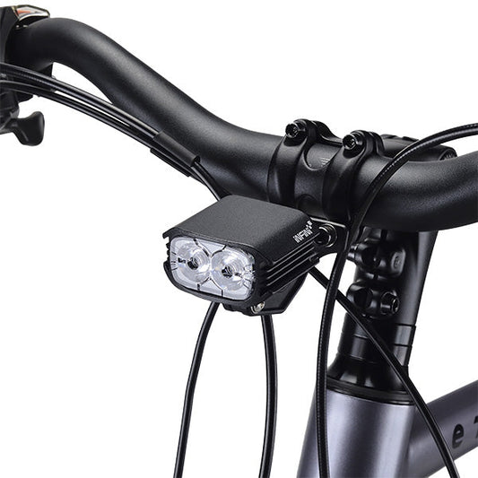 FRONT LIGHT FOR E-BIKE - 500 Lumens, 8 Watt, 12-36V, w/HB12 stem mount w/1200mm cable, fork mounting option, black