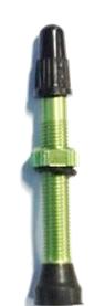 Tubeless Valves, Alloy, GREEN, w/ext O-ring, 44mm (2 Pcs per bag) FV/PV