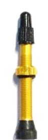 Tubeless Valves, Alloy, YELLOW, w/ext O-ring, 44mm (2 Pcs per bag) FV/PV