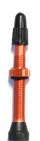 Tubeless Valves, Alloy, ORANGE, w/ext O-ring, 44mm (2 Pcs per bag) FV/PV