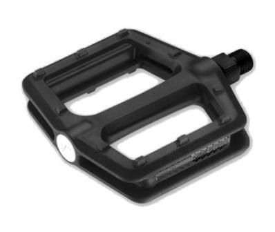 PEDALS  9/16" BMX, One Piece Nylon Body/Satin Axle, BLACK