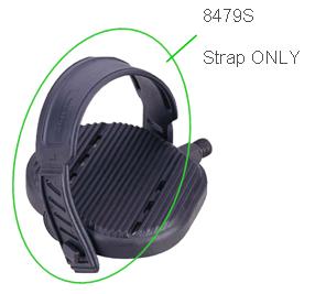 STRAPS - Replacement straps for 8479A and 8478B PEDALS   adjustable PU strap,  BLACK