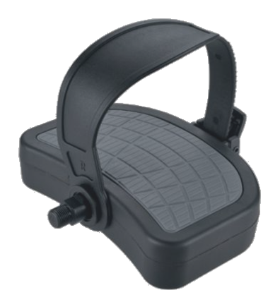 EXERCISE PEDAL  - 9/16" Axle, PP Body, PVC/PU Strap, Black