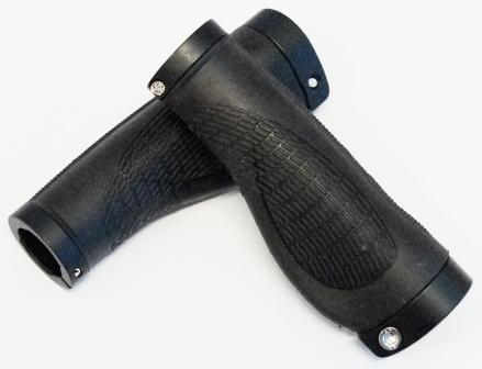 Grips comfort/anatomical shape, Black L128, w/ Dual lock rings